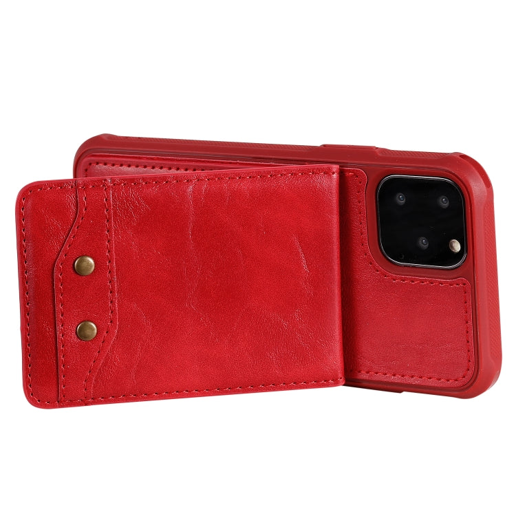 For iPhone 11 Pro Vertical Flip Shockproof Leather Protective Case with Short Rope, Support Card Slots & Bracket & Photo Holder & Wallet Function