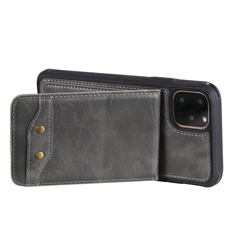 For iPhone 11 Pro Max Vertical Flip Shockproof Leather Protective Case with Short Rope, Support Card Slots & Bracket & Photo Holder & Wallet Function