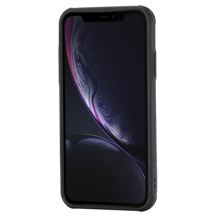 For iPhone XR Vertical Flip Shockproof Leather Protective Case with Short Rope, Support Card Slots & Bracket & Photo Holder & Wallet Function