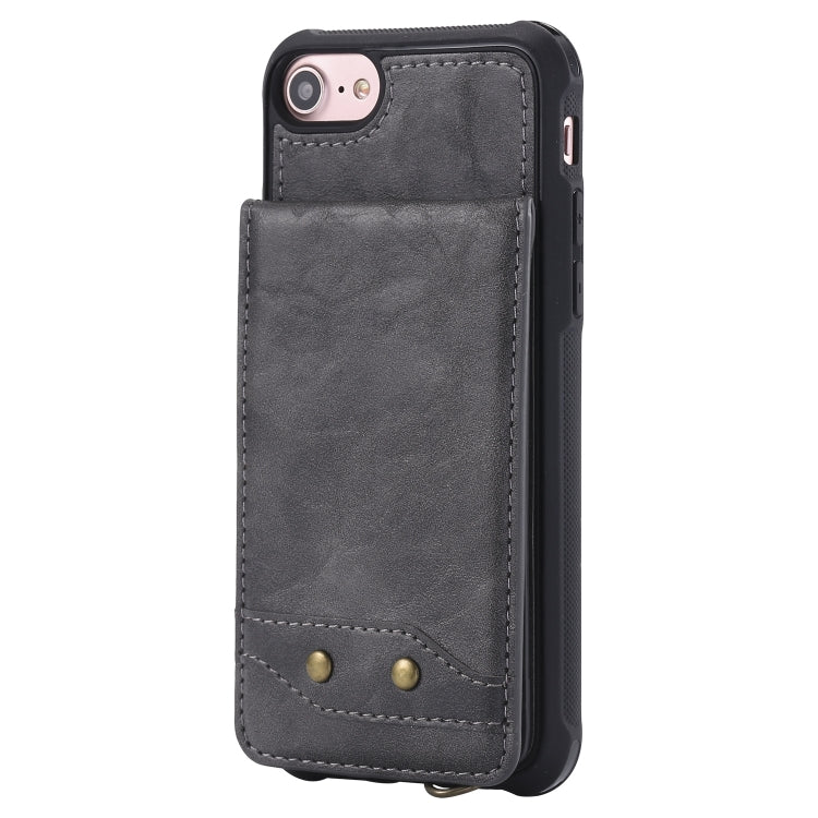 For iPhone 6 Vertical Flip Shockproof Leather Protective Case with Short Rope, Support Card Slots & Bracket & Photo Holder & Wallet Function