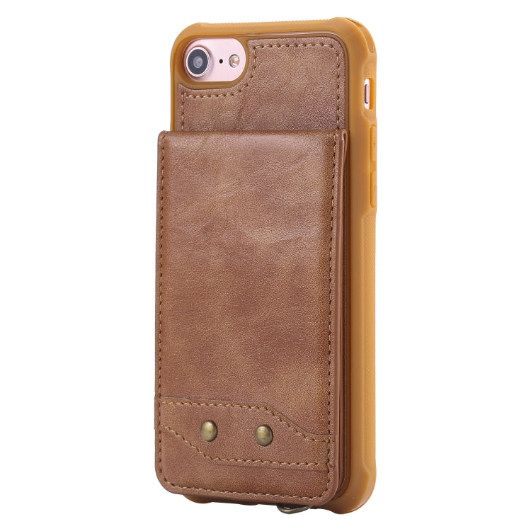 For iPhone 6 Vertical Flip Shockproof Leather Protective Case with Short Rope, Support Card Slots & Bracket & Photo Holder & Wallet Function