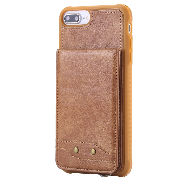 For iPhone 6 Plus Vertical Flip Shockproof Leather Protective Case with Short Rope, Support Card Slots & Bracket & Photo Holder & Wallet Function