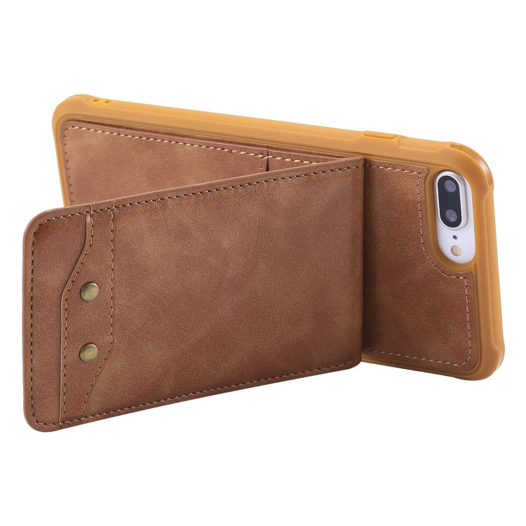 For iPhone 6 Plus Vertical Flip Shockproof Leather Protective Case with Short Rope, Support Card Slots & Bracket & Photo Holder & Wallet Function