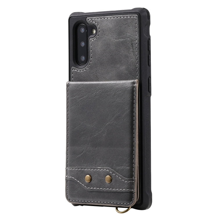 For Galaxy Note 10 Vertical Flip Shockproof Leather Protective Case with Short Rope, Support Card Slots & Bracket & Photo Holder & Wallet Function