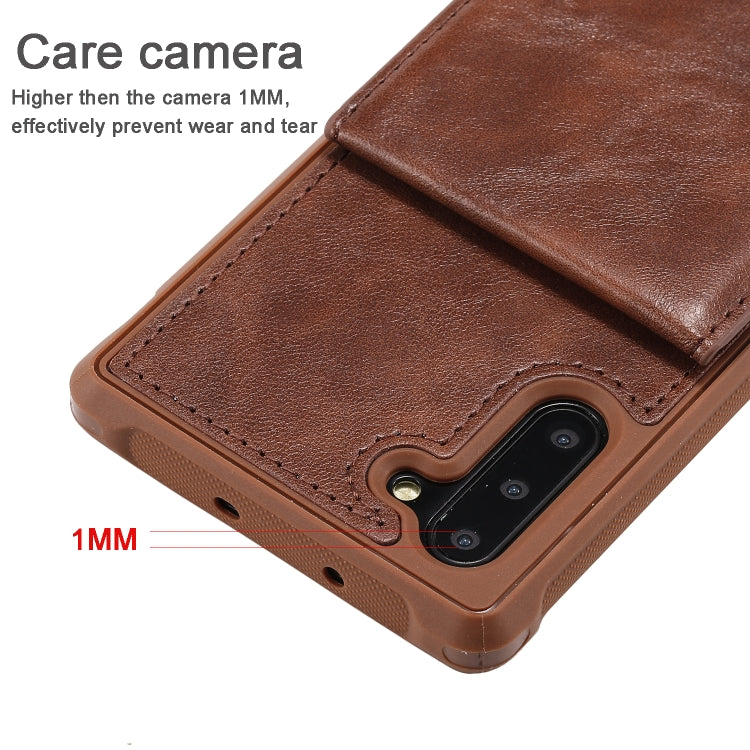 For Galaxy Note 10 Vertical Flip Shockproof Leather Protective Case with Short Rope, Support Card Slots & Bracket & Photo Holder & Wallet Function