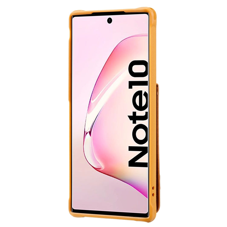 For Galaxy Note 10 Vertical Flip Shockproof Leather Protective Case with Short Rope, Support Card Slots & Bracket & Photo Holder & Wallet Function