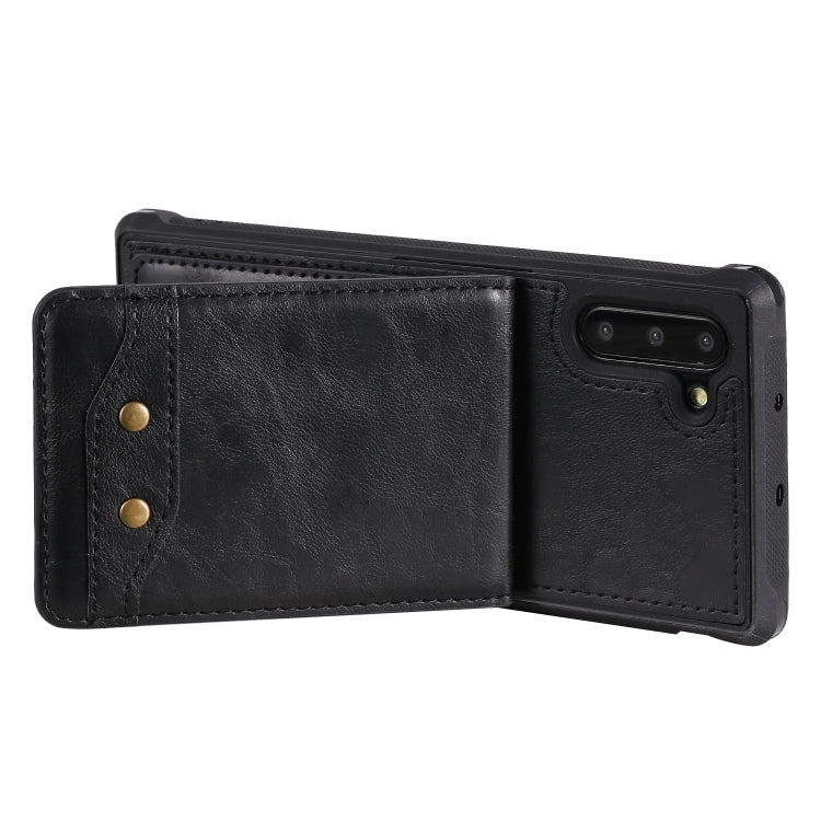 For Galaxy Note 10 Vertical Flip Shockproof Leather Protective Case with Short Rope, Support Card Slots & Bracket & Photo Holder & Wallet Function