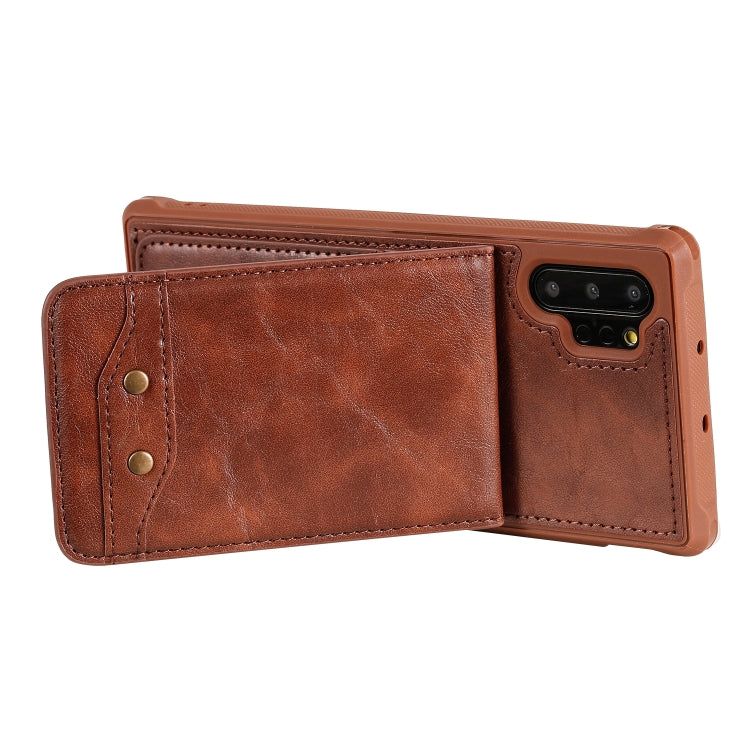For Galaxy Note 10+ Vertical Flip Shockproof Leather Protective Case with Short Rope, Support Card Slots & Bracket & Photo Holder & Wallet Function