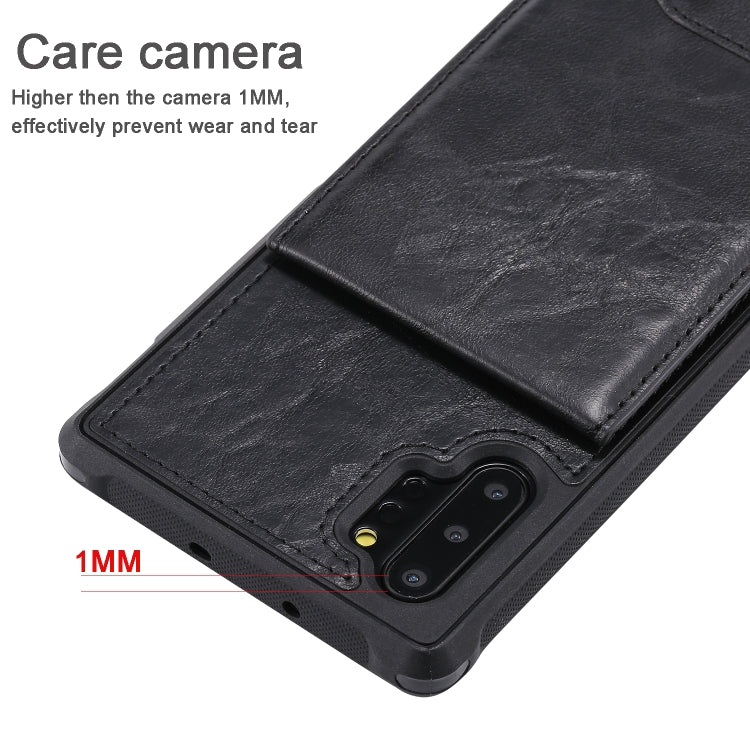 For Galaxy Note 10+ Vertical Flip Shockproof Leather Protective Case with Short Rope, Support Card Slots & Bracket & Photo Holder & Wallet Function