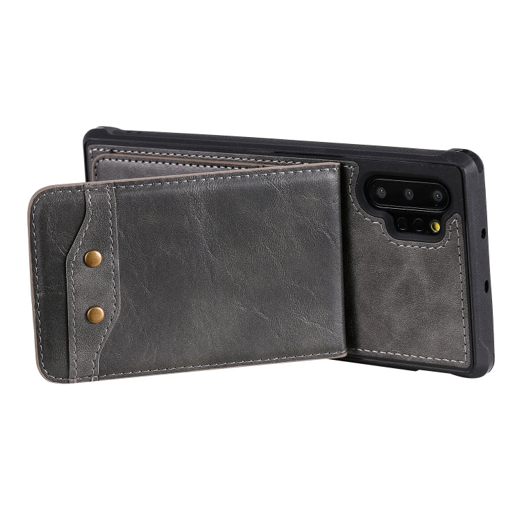 For Galaxy Note 10+ Vertical Flip Shockproof Leather Protective Case with Short Rope, Support Card Slots & Bracket & Photo Holder & Wallet Function
