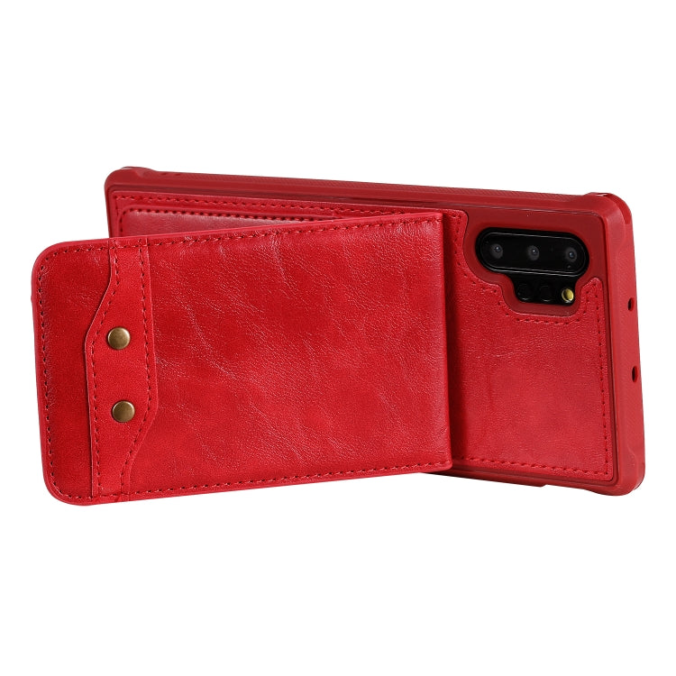 For Galaxy Note 10+ Vertical Flip Shockproof Leather Protective Case with Short Rope, Support Card Slots & Bracket & Photo Holder & Wallet Function