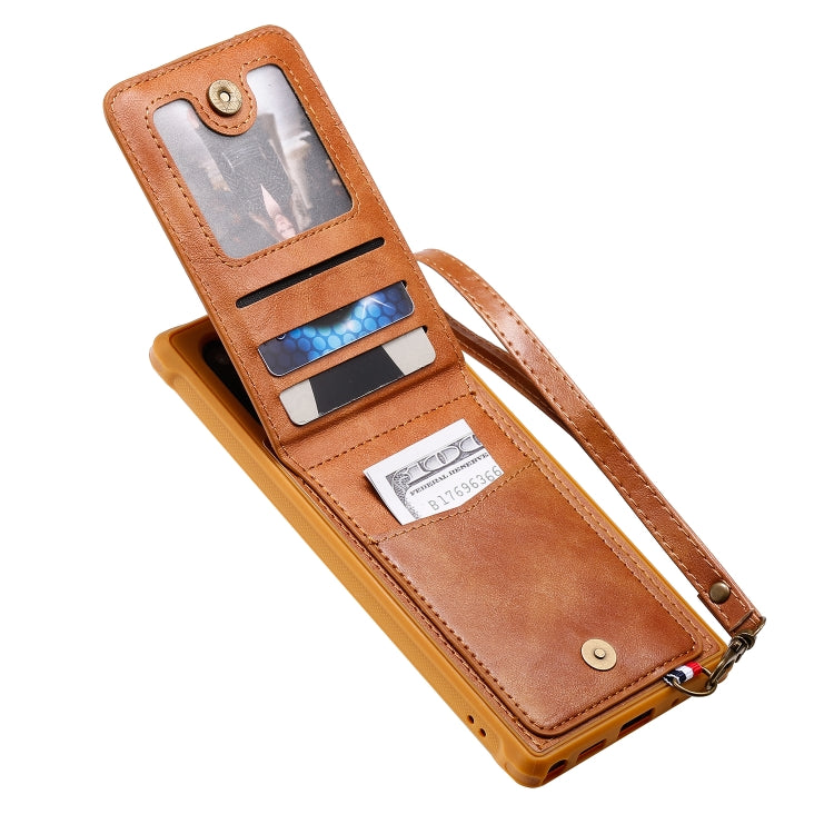 For Galaxy Note 10+ Vertical Flip Shockproof Leather Protective Case with Short Rope, Support Card Slots & Bracket & Photo Holder & Wallet Function