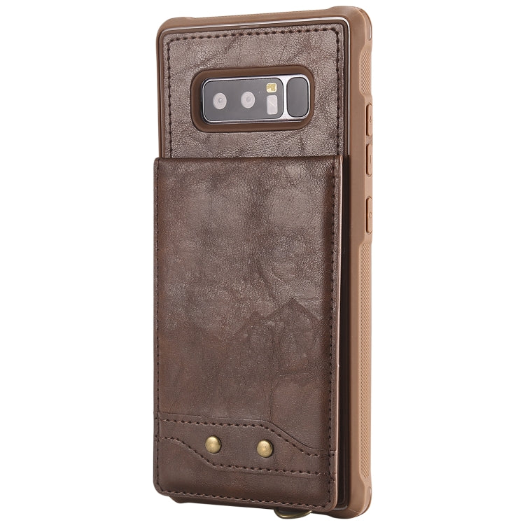 For Galaxy Note 8 Vertical Flip Shockproof Leather Protective Case with Short Rope, Support Card Slots & Bracket & Photo Holder & Wallet Function