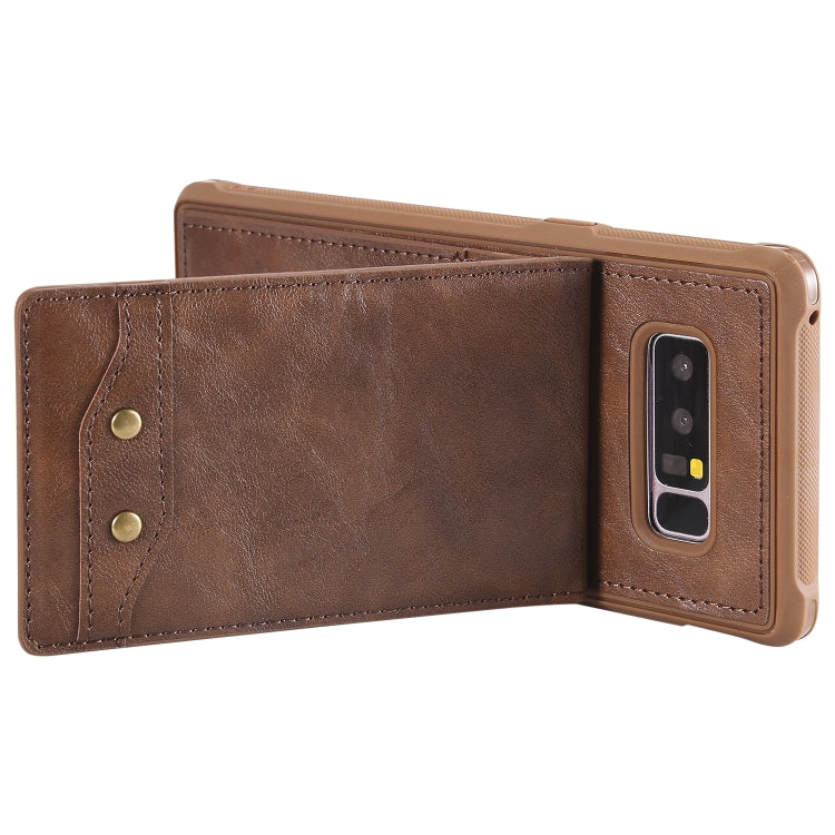 For Galaxy Note 8 Vertical Flip Shockproof Leather Protective Case with Short Rope, Support Card Slots & Bracket & Photo Holder & Wallet Function