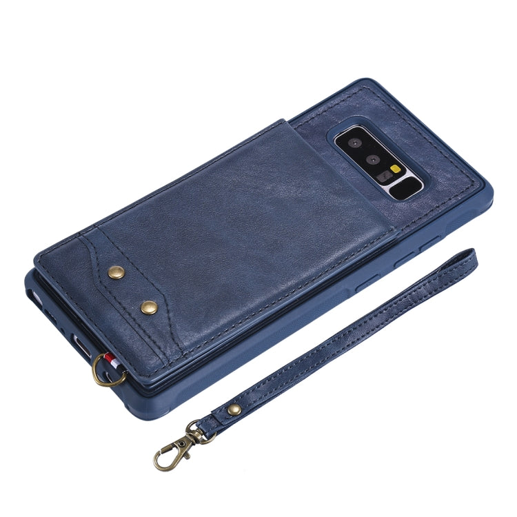 For Galaxy Note 8 Vertical Flip Shockproof Leather Protective Case with Short Rope, Support Card Slots & Bracket & Photo Holder & Wallet Function