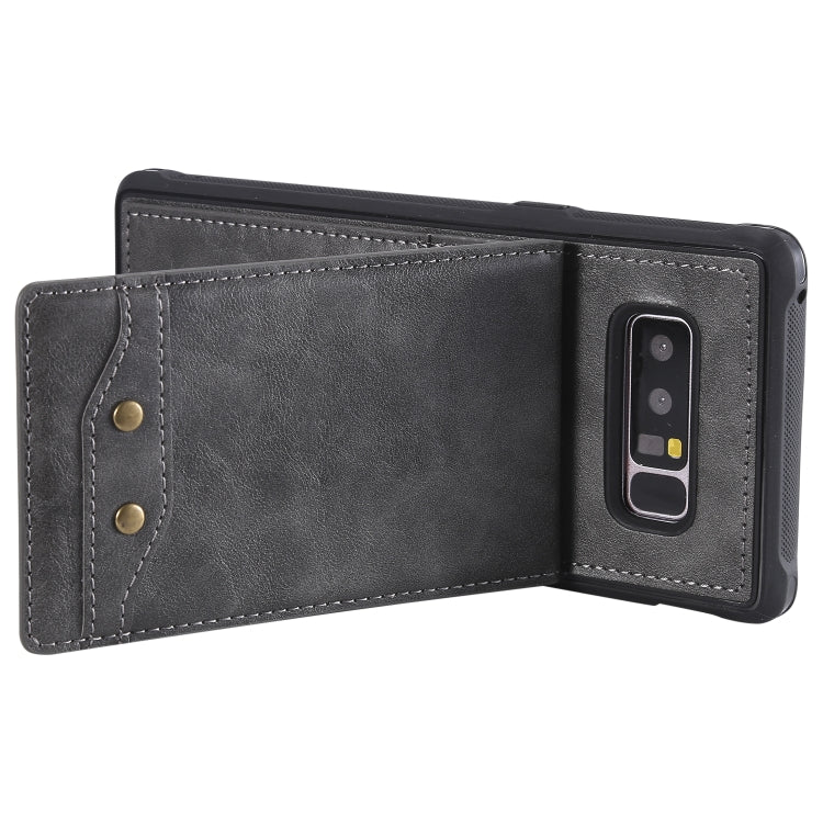 For Galaxy Note 8 Vertical Flip Shockproof Leather Protective Case with Short Rope, Support Card Slots & Bracket & Photo Holder & Wallet Function