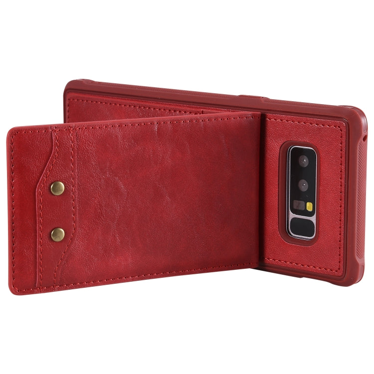 For Galaxy Note 8 Vertical Flip Shockproof Leather Protective Case with Short Rope, Support Card Slots & Bracket & Photo Holder & Wallet Function