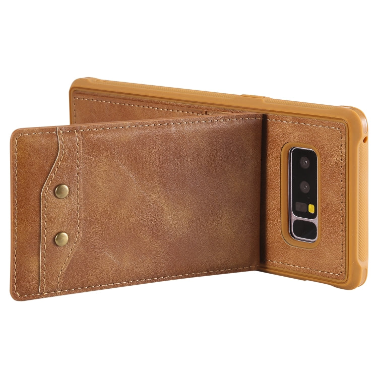 For Galaxy Note 8 Vertical Flip Shockproof Leather Protective Case with Short Rope, Support Card Slots & Bracket & Photo Holder & Wallet Function
