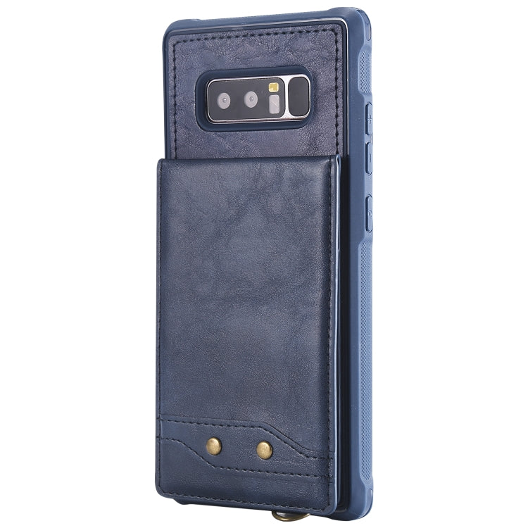 For Galaxy Note 8 Vertical Flip Shockproof Leather Protective Case with Short Rope, Support Card Slots & Bracket & Photo Holder & Wallet Function