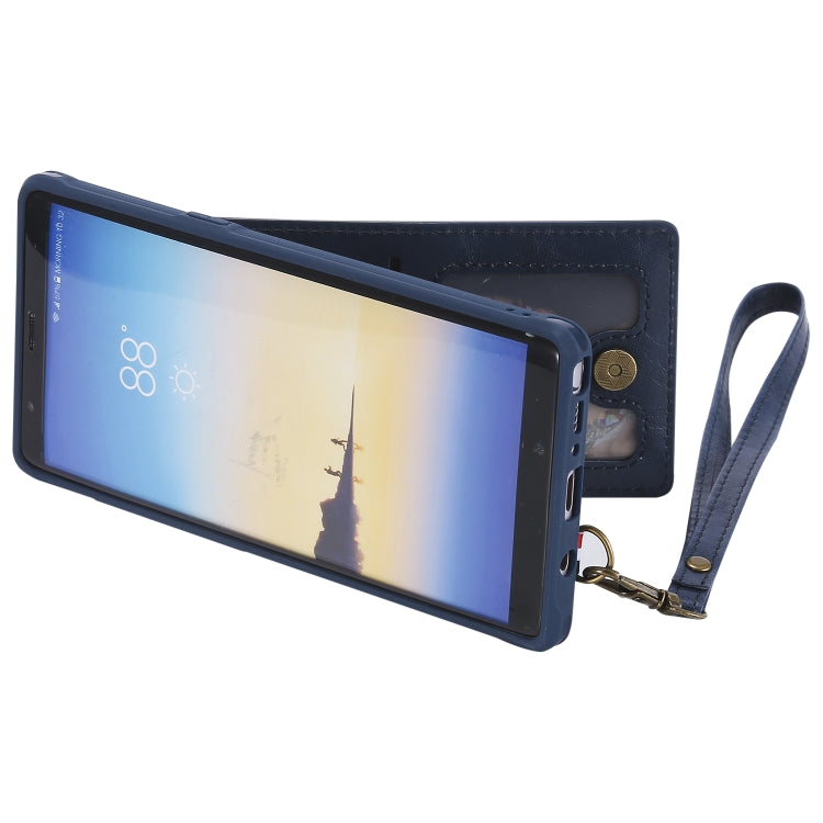For Galaxy Note 8 Vertical Flip Shockproof Leather Protective Case with Short Rope, Support Card Slots & Bracket & Photo Holder & Wallet Function