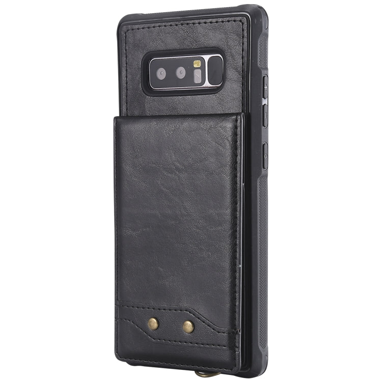 For Galaxy Note 8 Vertical Flip Shockproof Leather Protective Case with Short Rope, Support Card Slots & Bracket & Photo Holder & Wallet Function