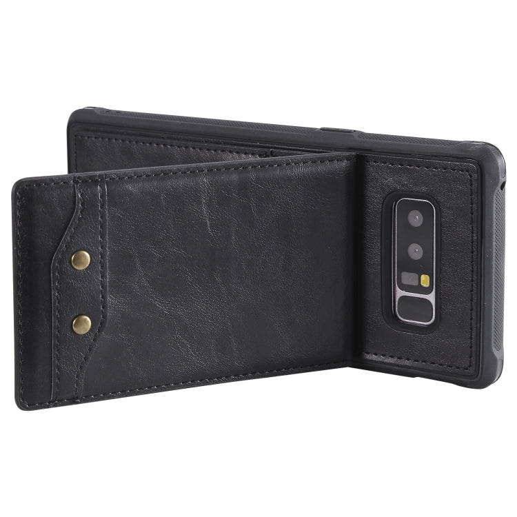 For Galaxy Note 8 Vertical Flip Shockproof Leather Protective Case with Short Rope, Support Card Slots & Bracket & Photo Holder & Wallet Function