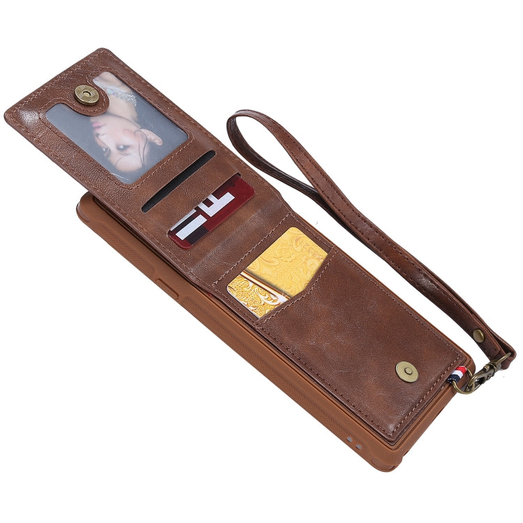 For Galaxy Note 9 Vertical Flip Shockproof Leather Protective Case with Short Rope, Support Card Slots & Bracket & Photo Holder & Wallet Function