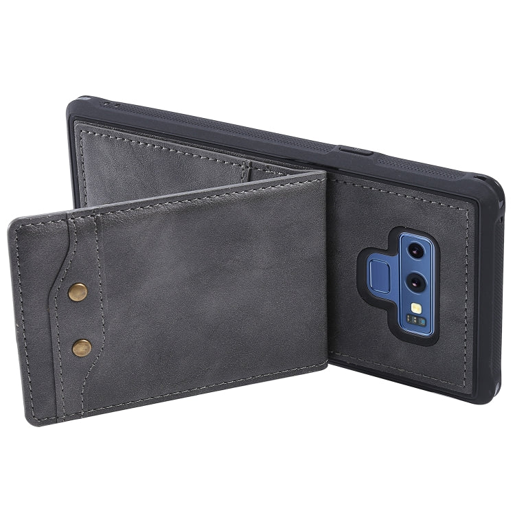 For Galaxy Note 9 Vertical Flip Shockproof Leather Protective Case with Short Rope, Support Card Slots & Bracket & Photo Holder & Wallet Function