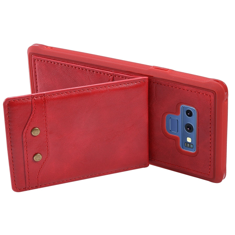 For Galaxy Note 9 Vertical Flip Shockproof Leather Protective Case with Short Rope, Support Card Slots & Bracket & Photo Holder & Wallet Function