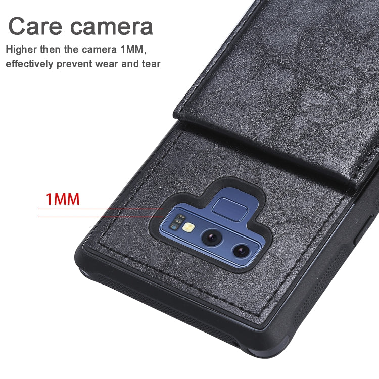 For Galaxy Note 9 Vertical Flip Shockproof Leather Protective Case with Short Rope, Support Card Slots & Bracket & Photo Holder & Wallet Function