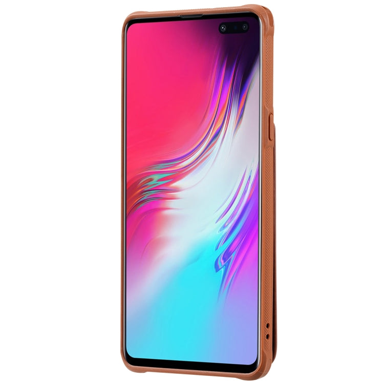 For Galaxy S10 5G Vertical Flip Shockproof Leather Protective Case with Short Rope, Support Card Slots & Bracket & Photo Holder & Wallet Function
