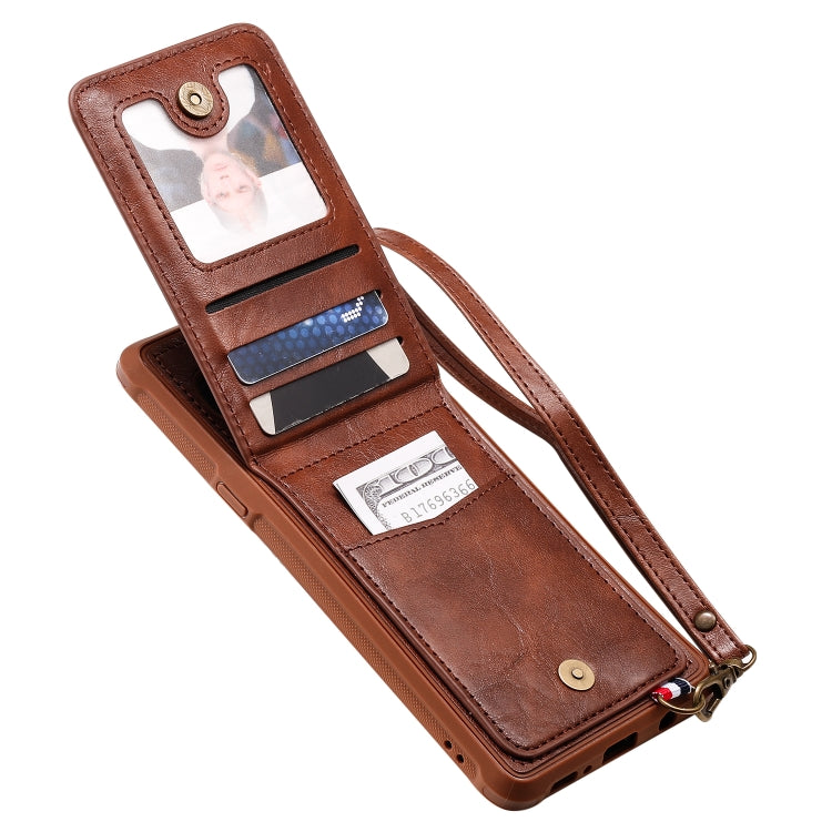 For Galaxy S10 5G Vertical Flip Shockproof Leather Protective Case with Short Rope, Support Card Slots & Bracket & Photo Holder & Wallet Function