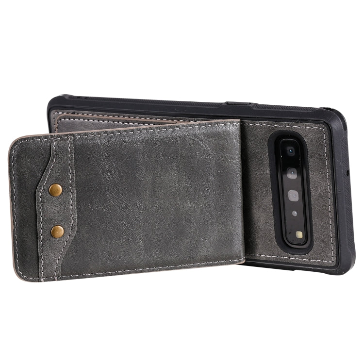 For Galaxy S10 5G Vertical Flip Shockproof Leather Protective Case with Short Rope, Support Card Slots & Bracket & Photo Holder & Wallet Function