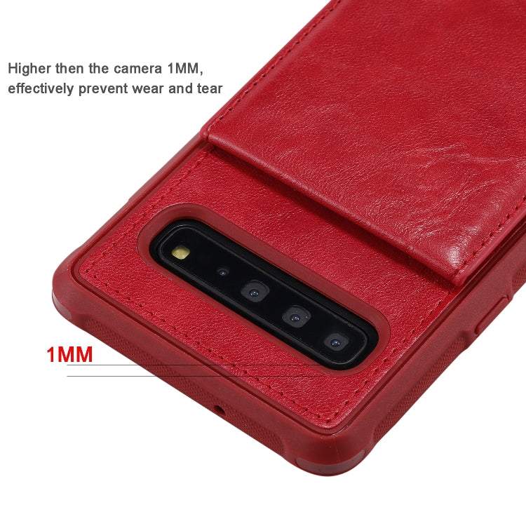 For Galaxy S10 5G Vertical Flip Shockproof Leather Protective Case with Short Rope, Support Card Slots & Bracket & Photo Holder & Wallet Function