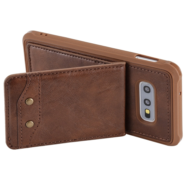 For Galaxy S10e Vertical Flip Shockproof Leather Protective Case with Short Rope, Support Card Slots & Bracket & Photo Holder & Wallet Function