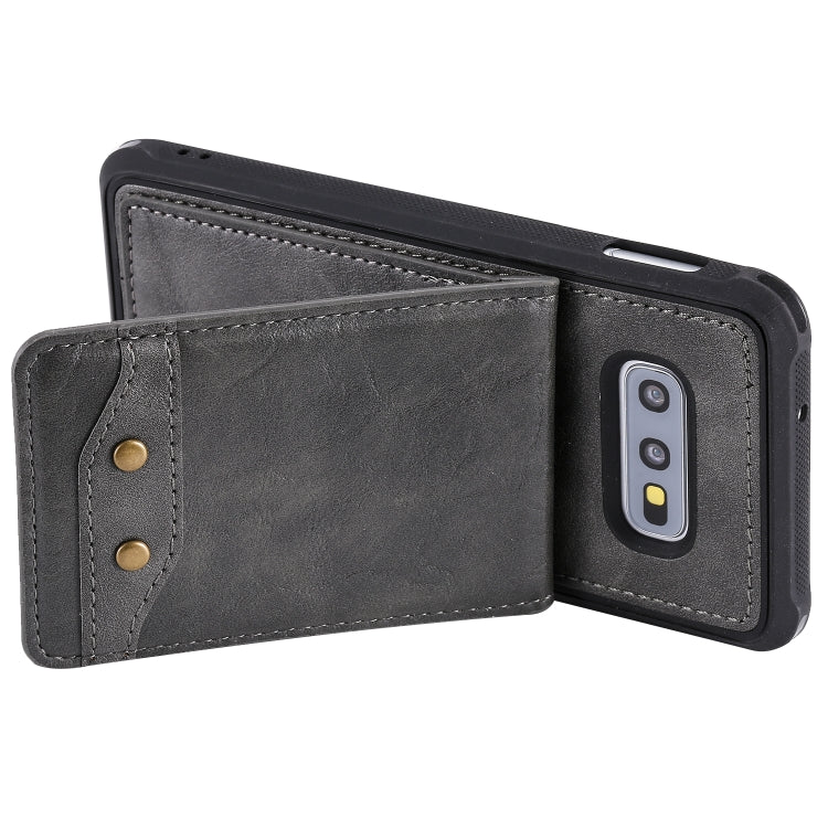 For Galaxy S10e Vertical Flip Shockproof Leather Protective Case with Short Rope, Support Card Slots & Bracket & Photo Holder & Wallet Function