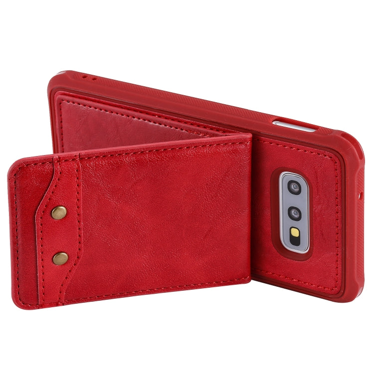 For Galaxy S10e Vertical Flip Shockproof Leather Protective Case with Short Rope, Support Card Slots & Bracket & Photo Holder & Wallet Function