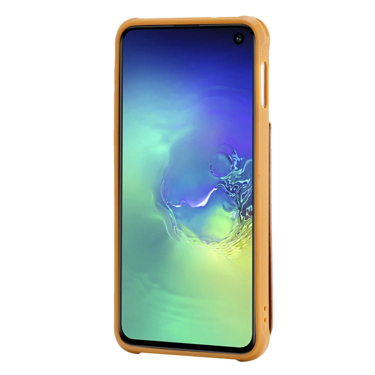 For Galaxy S10e Vertical Flip Shockproof Leather Protective Case with Short Rope, Support Card Slots & Bracket & Photo Holder & Wallet Function