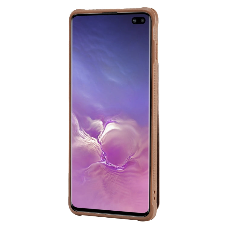 For Galaxy S10+ Vertical Flip Shockproof Leather Protective Case with Short Rope, Support Card Slots & Bracket & Photo Holder & Wallet Function