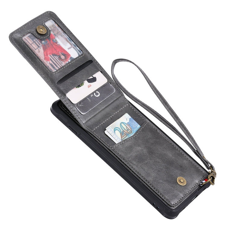 For Galaxy S10+ Vertical Flip Shockproof Leather Protective Case with Short Rope, Support Card Slots & Bracket & Photo Holder & Wallet Function