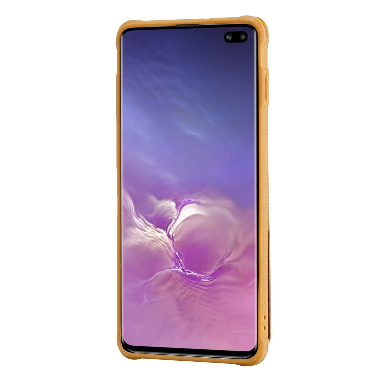 For Galaxy S10+ Vertical Flip Shockproof Leather Protective Case with Short Rope, Support Card Slots & Bracket & Photo Holder & Wallet Function