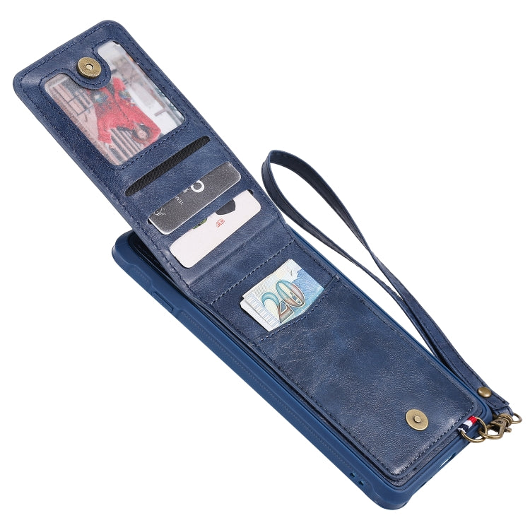 For Galaxy S10+ Vertical Flip Shockproof Leather Protective Case with Short Rope, Support Card Slots & Bracket & Photo Holder & Wallet Function