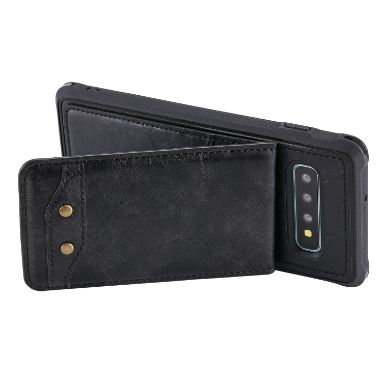 For Galaxy S10+ Vertical Flip Shockproof Leather Protective Case with Short Rope, Support Card Slots & Bracket & Photo Holder & Wallet Function