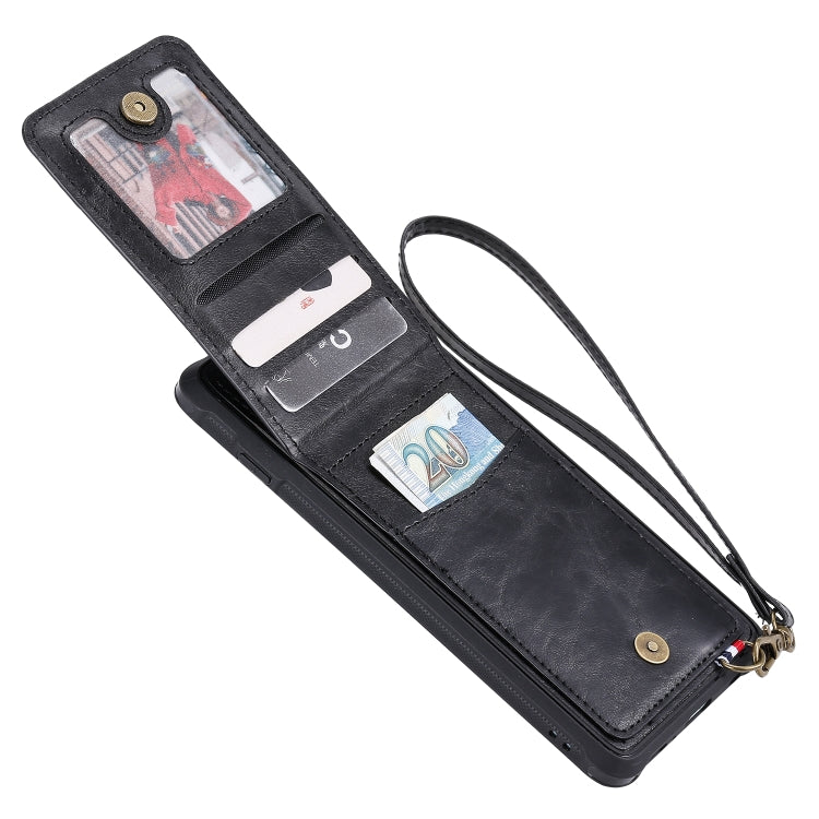 For Galaxy S10+ Vertical Flip Shockproof Leather Protective Case with Short Rope, Support Card Slots & Bracket & Photo Holder & Wallet Function