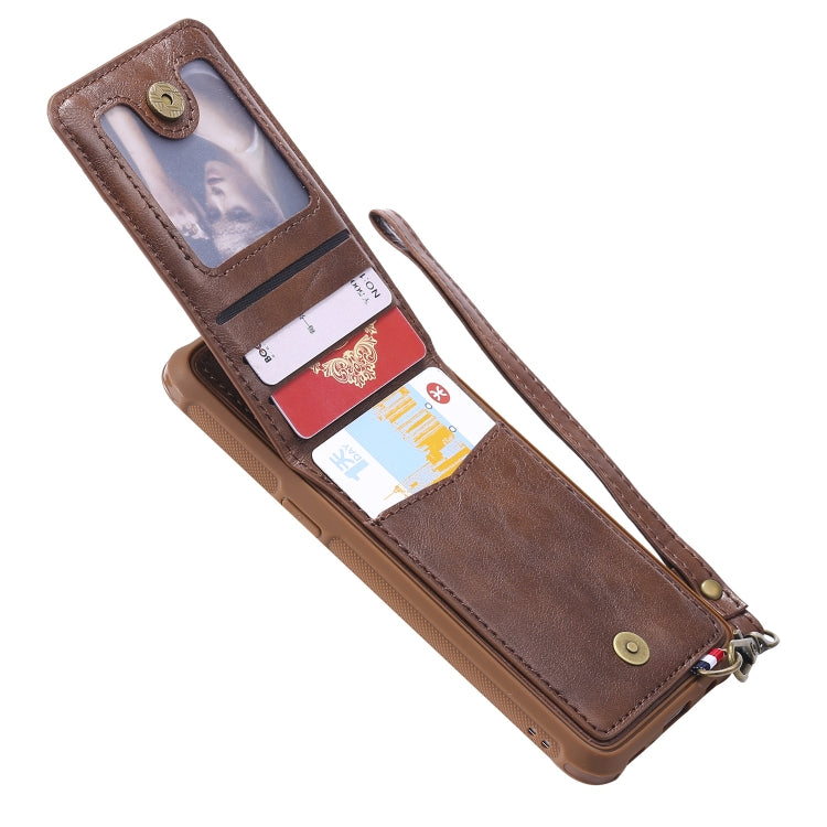 For Galaxy S8 Vertical Flip Shockproof Leather Protective Case with Short Rope, Support Card Slots & Bracket & Photo Holder & Wallet Function