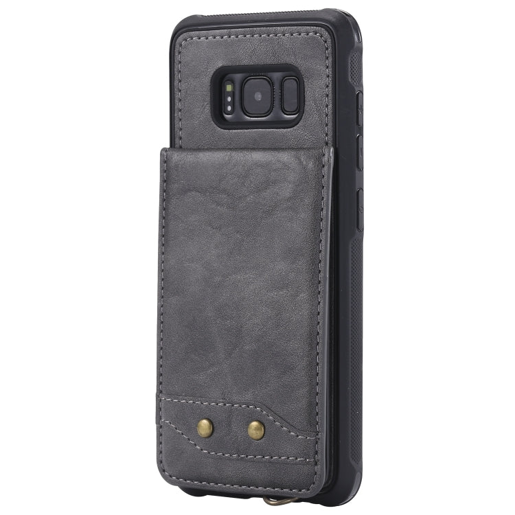 For Galaxy S8 Vertical Flip Shockproof Leather Protective Case with Short Rope, Support Card Slots & Bracket & Photo Holder & Wallet Function