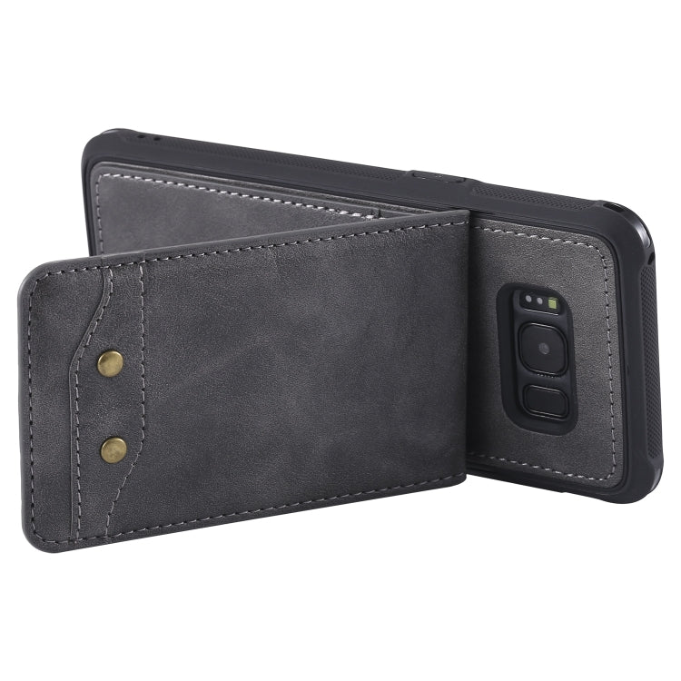 For Galaxy S8 Vertical Flip Shockproof Leather Protective Case with Short Rope, Support Card Slots & Bracket & Photo Holder & Wallet Function