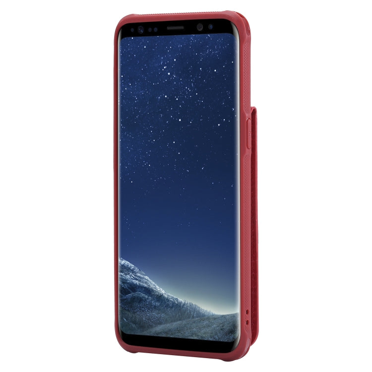 For Galaxy S8 Vertical Flip Shockproof Leather Protective Case with Short Rope, Support Card Slots & Bracket & Photo Holder & Wallet Function