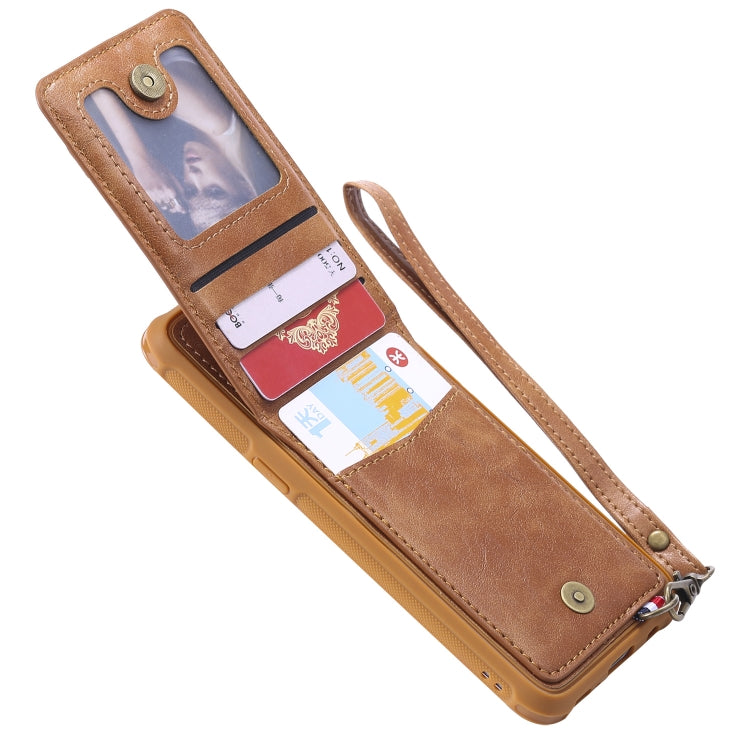 For Galaxy S8 Vertical Flip Shockproof Leather Protective Case with Short Rope, Support Card Slots & Bracket & Photo Holder & Wallet Function