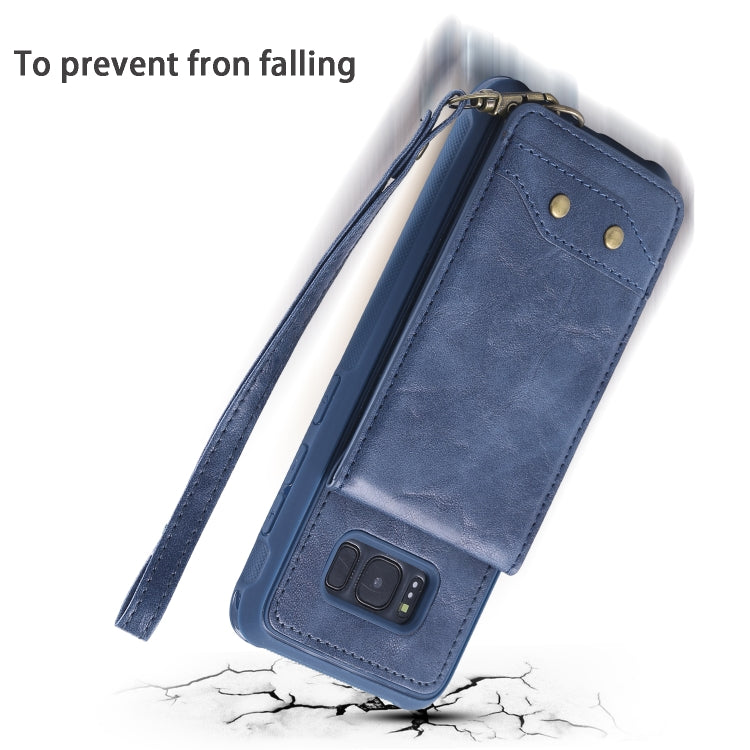 For Galaxy S8 Vertical Flip Shockproof Leather Protective Case with Short Rope, Support Card Slots & Bracket & Photo Holder & Wallet Function